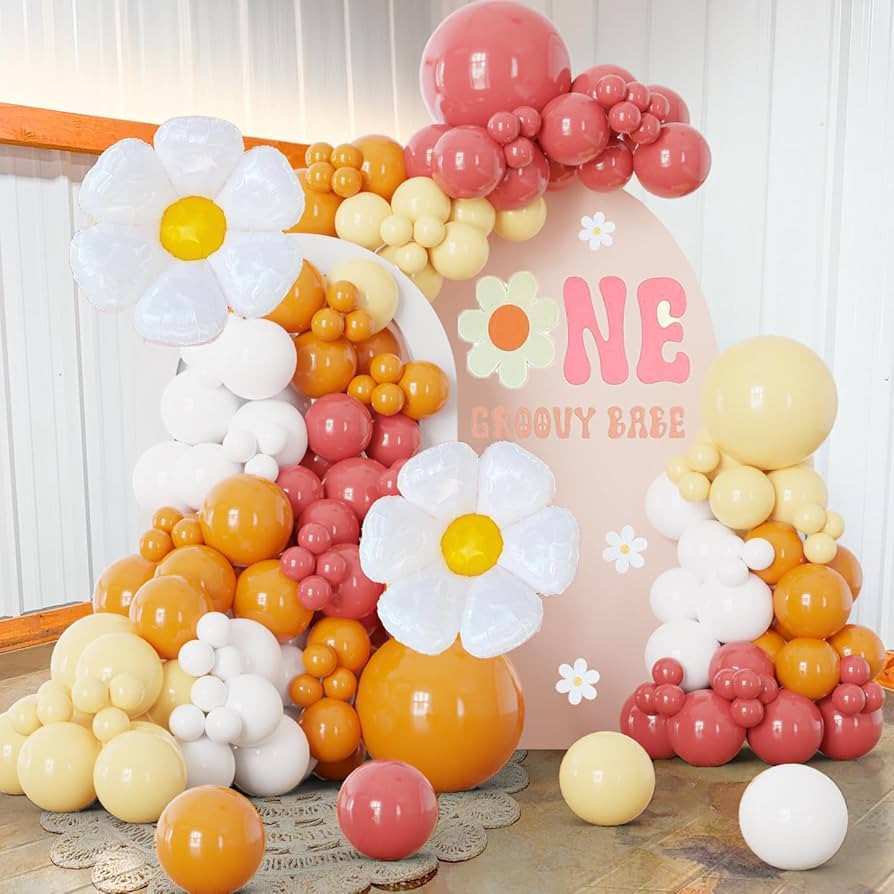 Daisy Balloon Arch Retro Burnt Orange Boho Balloon Garland Kit Sunshine Balloon Groovy Flower Dec... | Amazon (US)