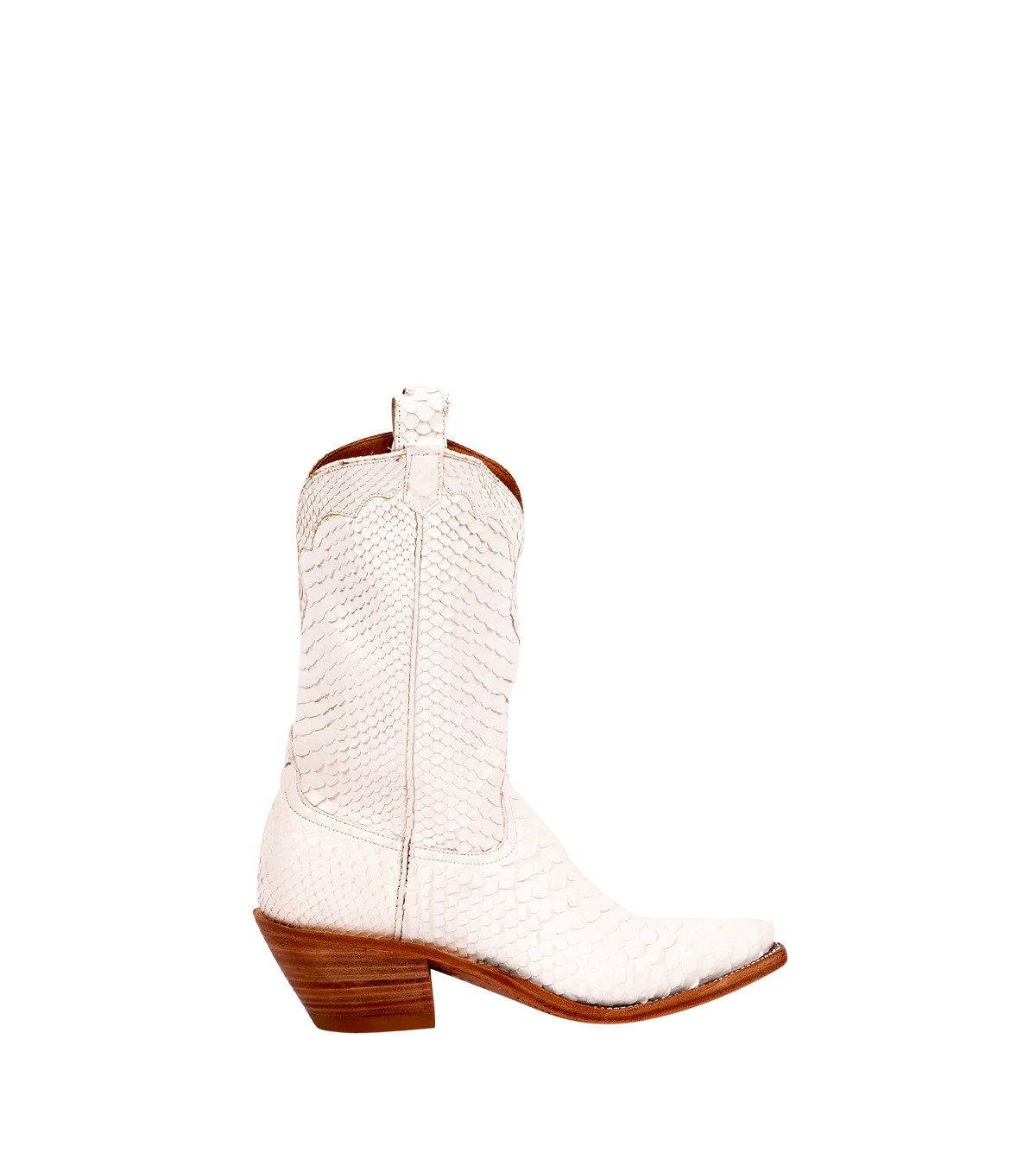 Kerri - Crème Python | Women’s Midi Cowgirl Boot | Miron Crosby | Miron Crosby