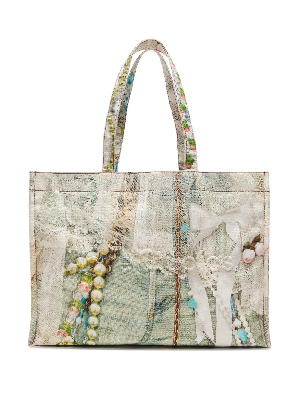 Acne Studioslace-trimmed printed tote bag | Farfetch (BR)