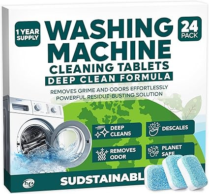 Washing Machine Cleaning Tablets (24 Pack) - Washer Machine Cleaner Tablets for Top Loader, Top L... | Amazon (US)