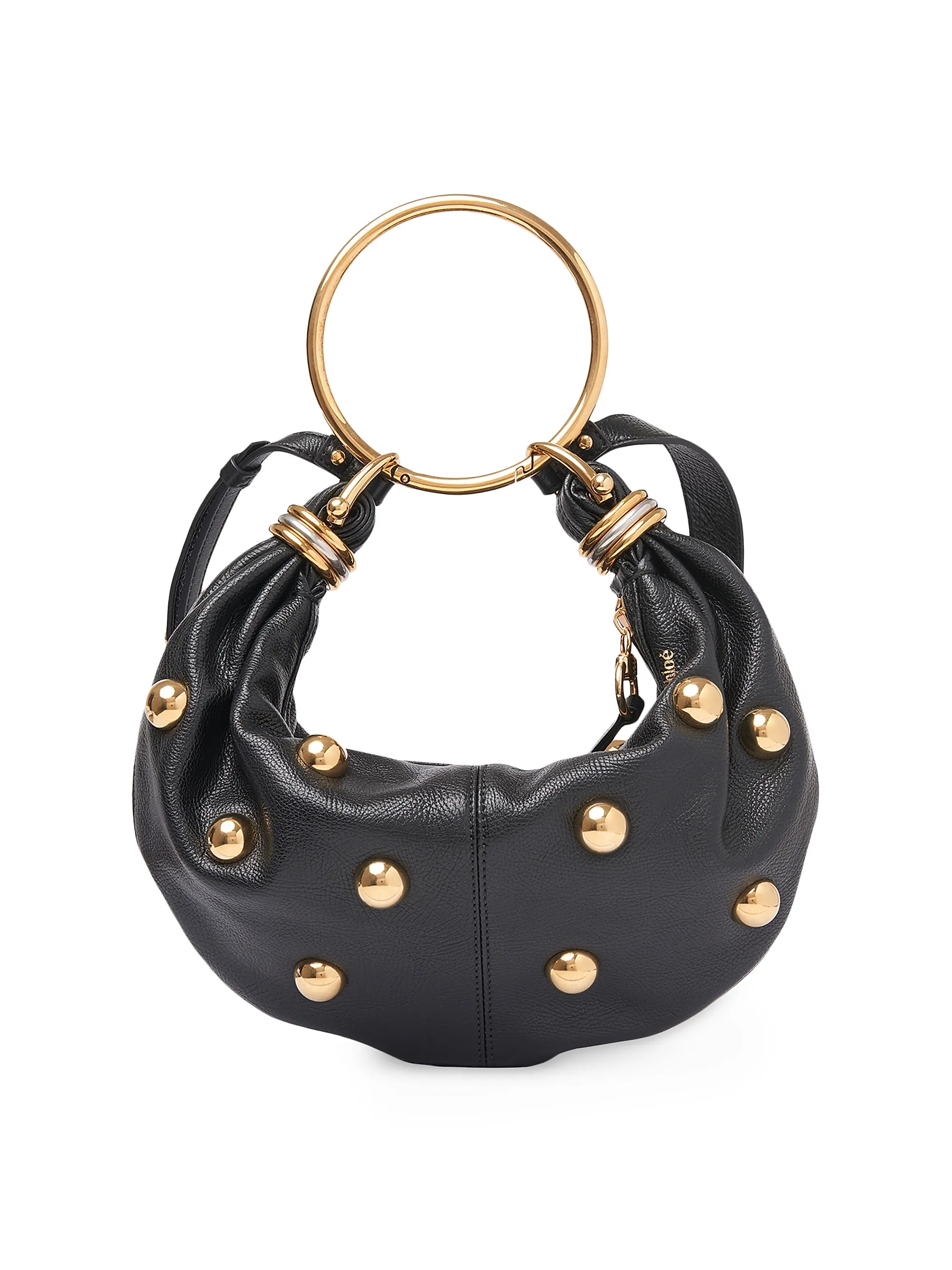 ChloéSmall Bracelet Studded Leather Hobo Bag | Saks Fifth Avenue