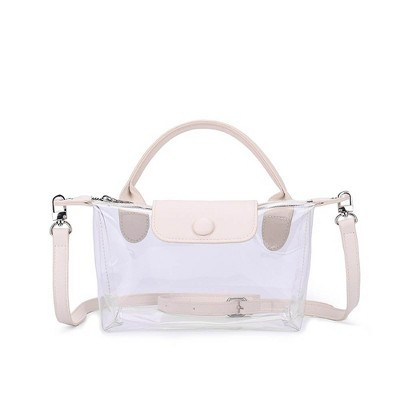 Clear PVC Crossbody Handbag with Top Handle and Adjustable Strap White | Target