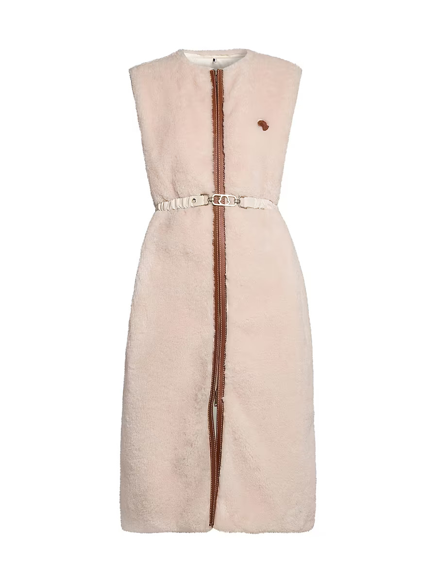 Women's Sorbier Faux Fur Long Padded Vest - Beige - Size XXS | Saks Fifth Avenue