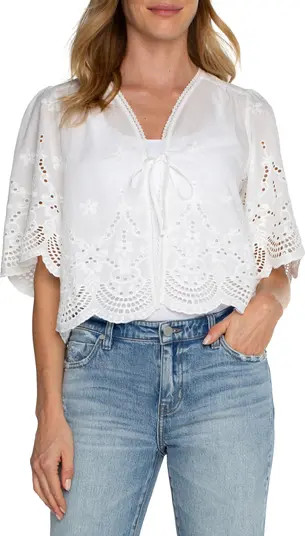 Eyelet Tie Front Shirt | Nordstrom