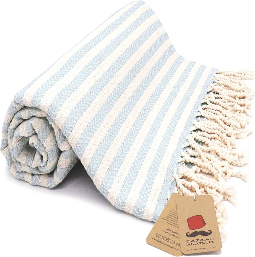 Bazaar Anatolia Turkish Beach Towel 100% Cotton Bath Towels Oversized Quick Dry Boho Farmhouse De... | Amazon (US)