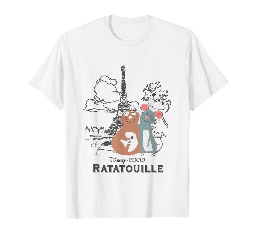 Disney Pixar Ratatouille Remy & Emile Cute Hug Paris Shot T-Shirt | Amazon (US)