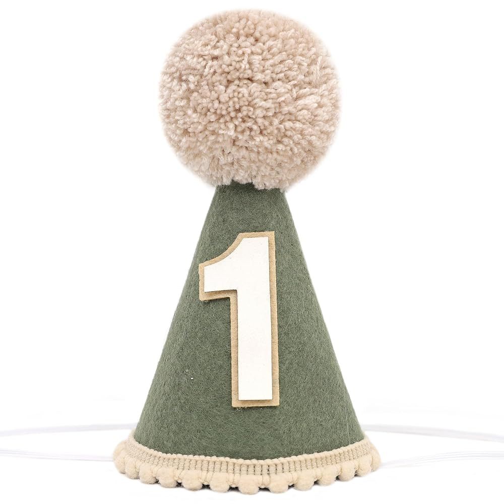 Wild One Birthday Hat - Woodland 1st Decorations, Deep Green Boys First Crown, Safari Jungle Phot... | Amazon (US)