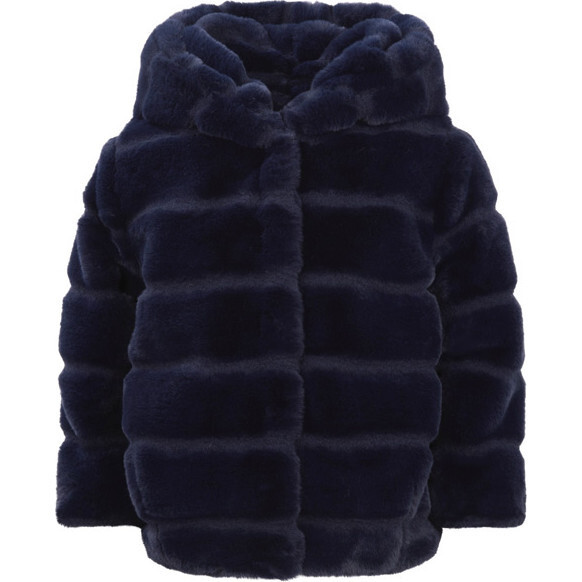 Apparis | Goldie Kids Faux Fur Jacket, (Navy Blue, Size 8Y) | Maisonette | Maisonette