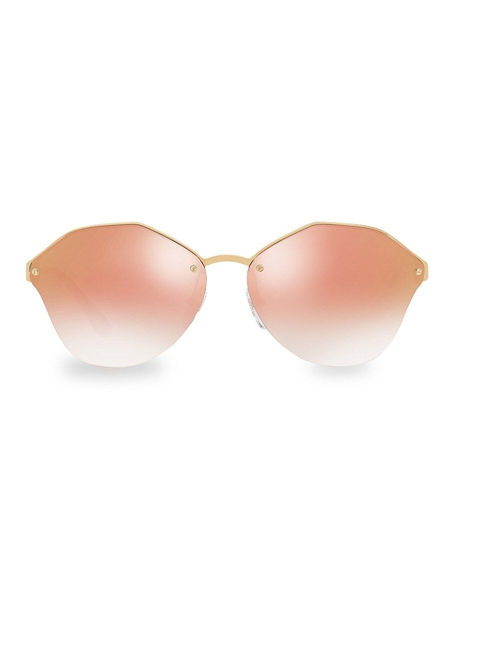 Prada Women's 66MM Mirrored Sunglasses - Gold Pink | Saks Fifth Avenue