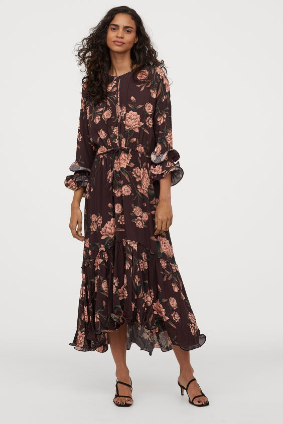 Flounced crêpe dress | H&M (UK, MY, IN, SG, PH, TW, HK)