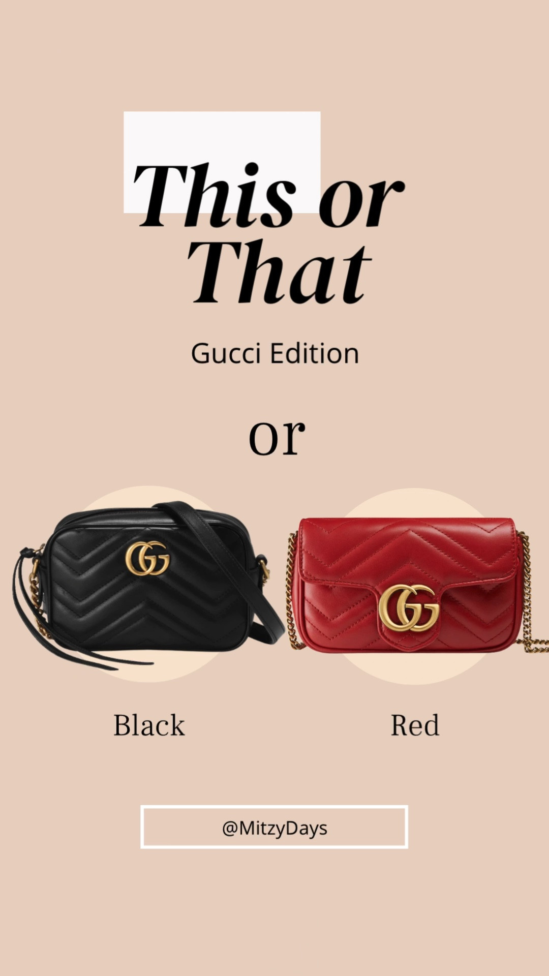 Alright! Red handbags are in season right now ! You want a bold red or a classic black ? 

Gucci Handbags for the Holidays ! 

#LTKstyletip #LTKHoliday #LTKGiftGuide