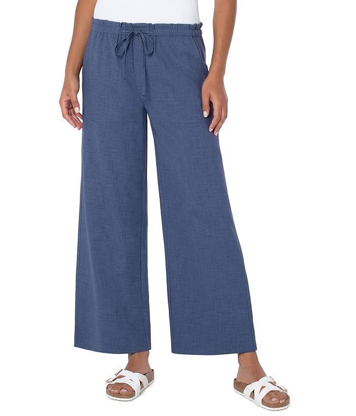 Liverpool Pull-On Tie Waist Wide Leg Ankle 26" | Zappos
