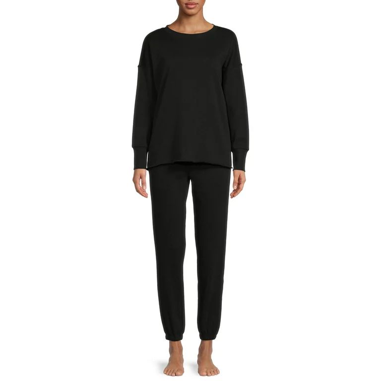 Secret Treasures Women's and Women's Plus Sleep Top and Cuffed Pants, 2-Piece | Walmart (US)