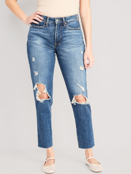 Curvy High-Waisted OG Straight Ankle Jeans for Women | Old Navy (US)