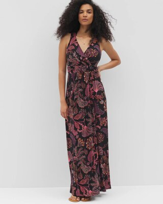 Women's Soft Jersey Isla Cross Back Maxi Bra Dress in Black size Medium | Soma | SOMA