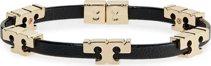 Tory Burch Serif-T Croc-Embossed Leather Single Wrap Bracelet | Nordstrom | Nordstrom