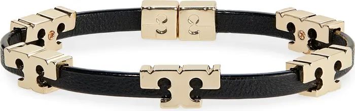 Tory Burch Serif-T Croc-Embossed Leather Single Wrap Bracelet | Nordstrom | Nordstrom