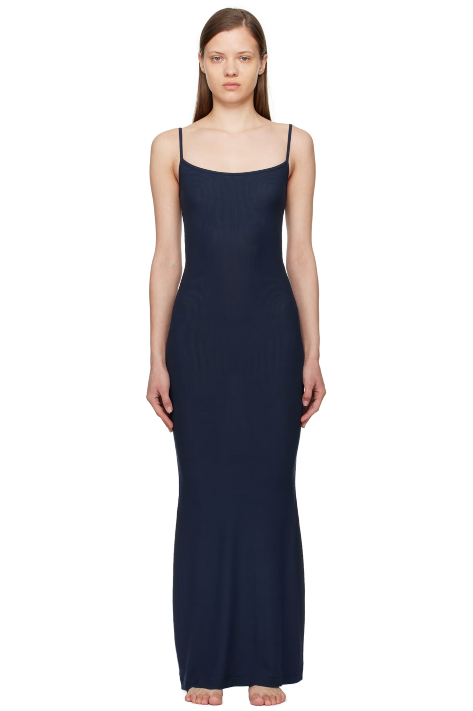Navy Soft Lounge Long Slip Maxi Dress | SSENSE