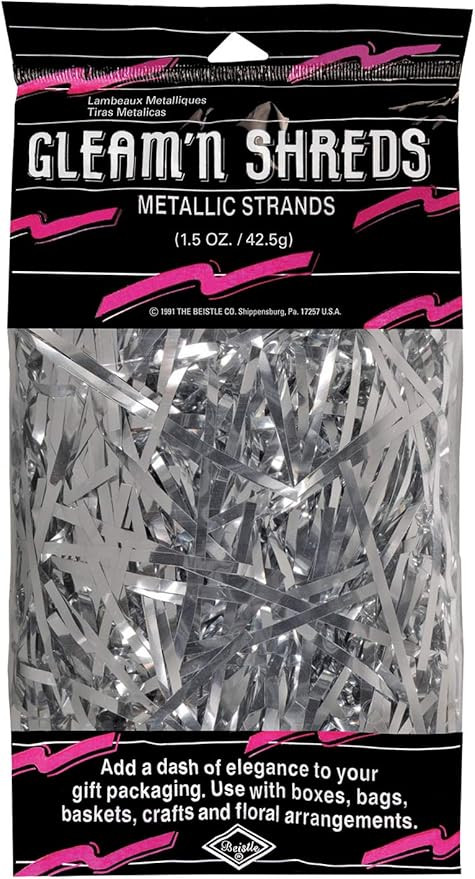 Gleam 'N Shreds Metallic Strands (silver) Party Accessory (1 count) (1.5 Ozs/Pkg) | Amazon (US)