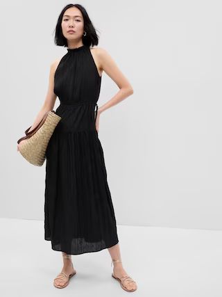 Satin High Neck Midi Dress | Gap (US)