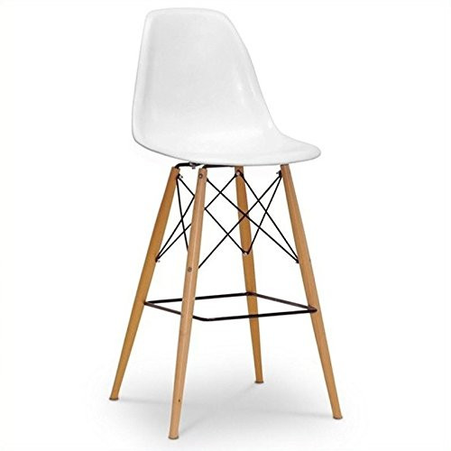 Baxton Studio Azzo Plastic Mid-Century Modern Shell Stool, White | Amazon (US)