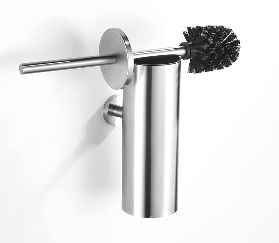 Toilet Brush with Holder Bathroom Wall Mounted Toilet Bowl Brush Holder Toilet Brush Holder Brush... | Amazon (US)