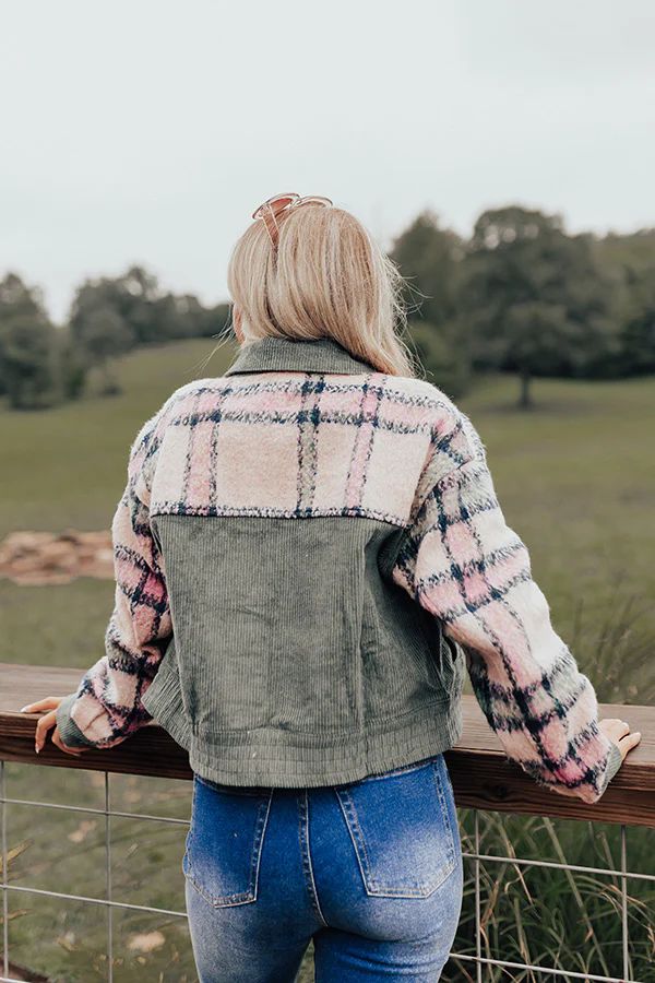 Morning In The Mountains Plaid Jacket In Forest | Impressions Online Boutique