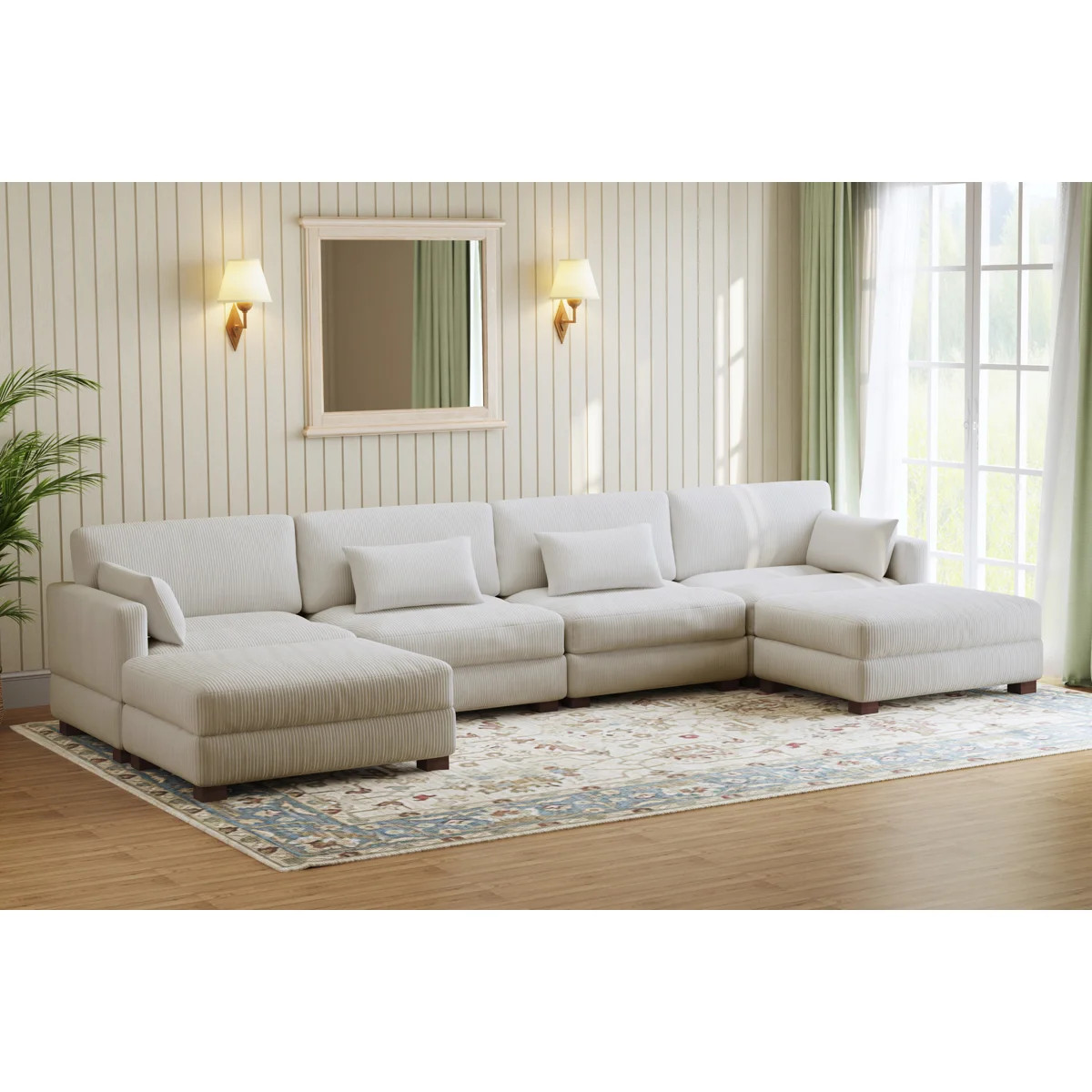 Maelina U-Shaped Corduroy Modular Sectional | Wayfair North America
