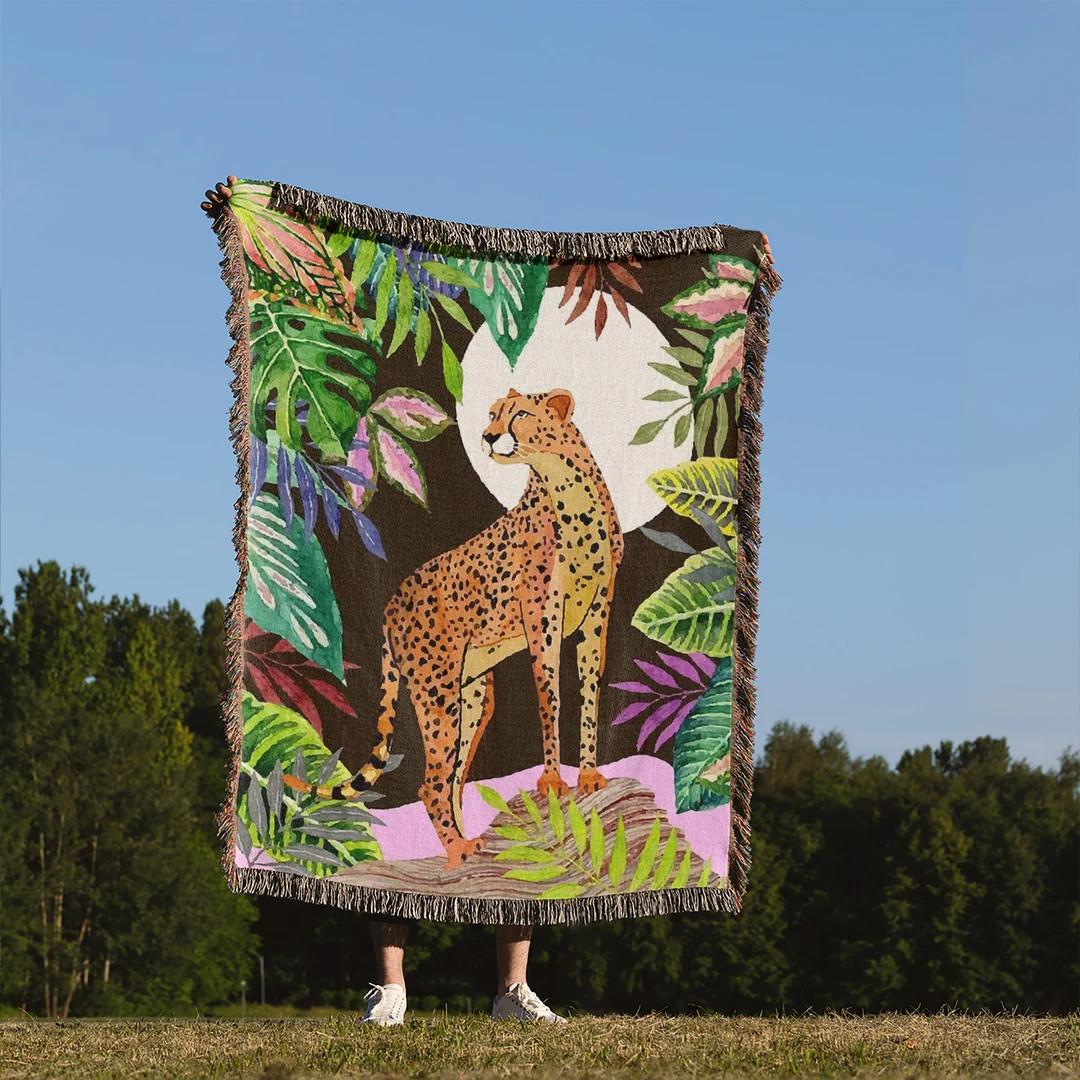 Jungle Cheetah Sofa Blanket｜Forest Leopard Woven Blanket｜Bohemian Home Tapestry｜Wall Decora... | Etsy (US)