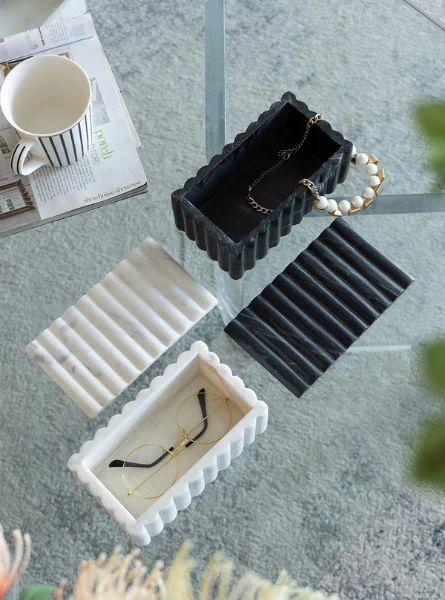 Reeded Marble Box | The Style Edit Collective