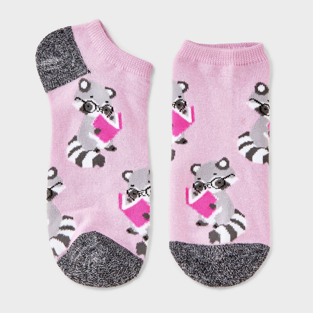 Women's Studious Raccoon Low Cut Socks - Purple 4-10 | Target