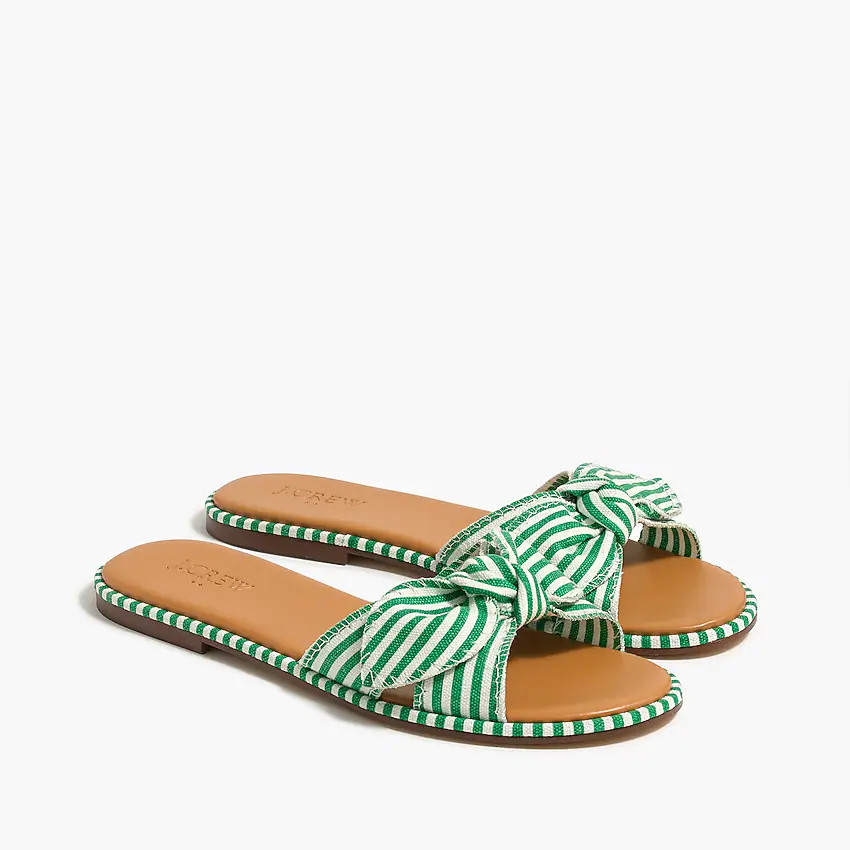 Striped knot slide sandals | J.Crew Factory