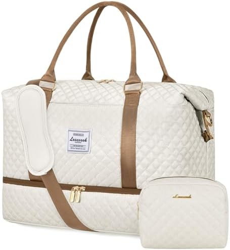 LOVEVOOK Travel Duffle Bag,Weekender Bags for Women with Shoe Compartment，Carry on Overnight Ba... | Amazon (US)