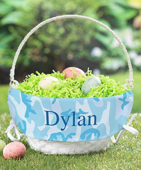 Personalized Planet Cool Blue Camo Collapsible Handle Personalized Easter Basket | Zulily