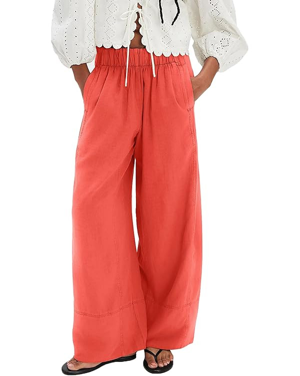 Womens Hudson Canyon Pants Side Striped Sweatpants Drawstring Waist High Rise Pant Trousers with ... | Amazon (US)