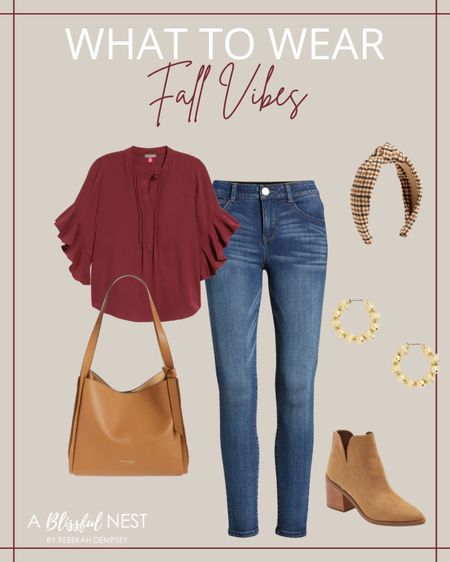 All the fall vibes! Love this burgundy top, skinny jeans, plaid headband, camel handbag, suede booties.
Fall style, fall outfit, mom chic, outfit inspo, outfit inspiration, outfit of the day. J.Crew, J.Crew factory. 
.
.
.


#LTKstyletip #LTKunder100 #LTKhome #LTKSeasonal #LTKunder50 #LTKsalealert #LTKfamily