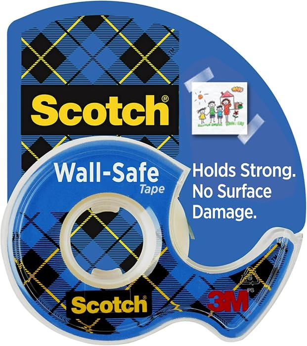Scotch Wall-Safe Tape, 1 Dispenser Roll, Removable Wall Safe Tape, for Hanging Photos, Art, D\u00... | Amazon (US)