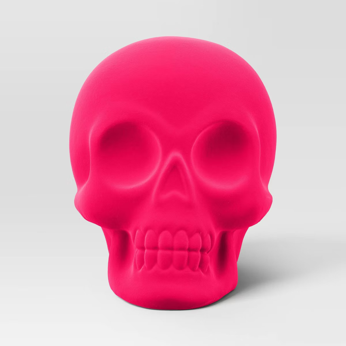 6.5 Plastic Flocked Skull Halloween Decorative Sculpture White - Hyde & EEK! Boutique™ | Target
