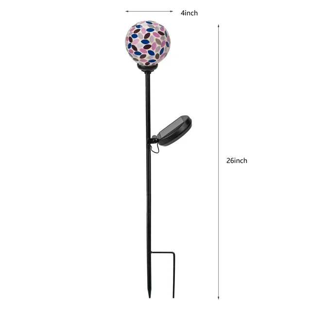 Better Homes & Gardens Solar Powered Pink Mosaic Glass Gazing Stake Light | Walmart (US)