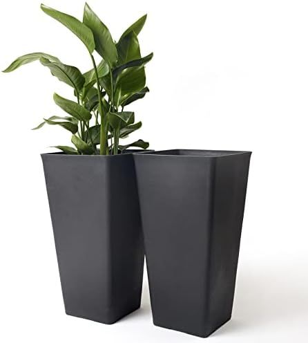 La Jolie Muse Tall Planters 26 Inch, Flower Pot Pack 2, Patio Deck Indoor Outdoor Garden Tree Pla... | Amazon (US)