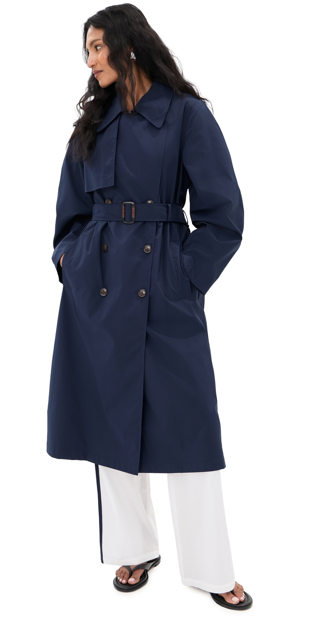 LE BOP Toby Trench Coat Maritime Blue L | Shopbop
