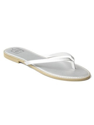 Gap Womens Leather Flip Flops Silver Size 6 | Gap US