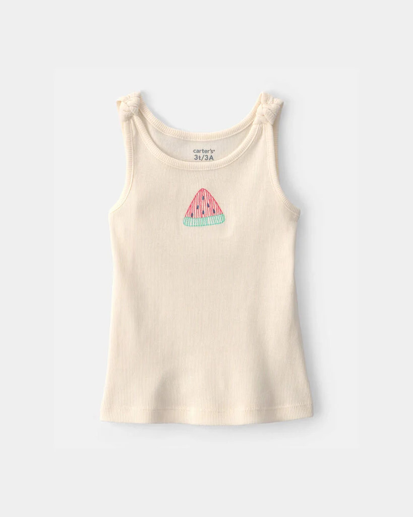Carter's toddler girl watermelon ribbed tank top 2T Cream | Carter's Inc