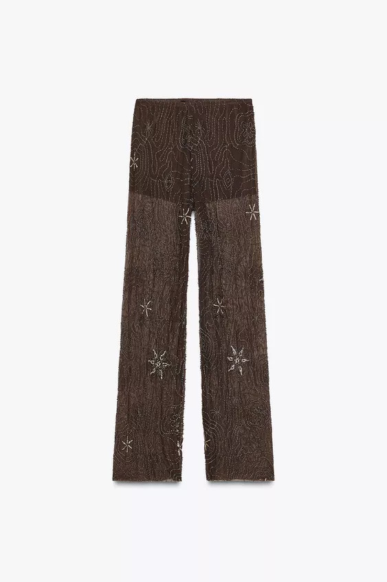 BEADED SEQUIN PANTS | Zara US
