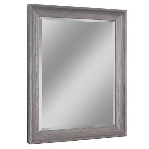allen + roth 32-in L x 26-in W Gray Beveled Wall Mirror | Lowe's