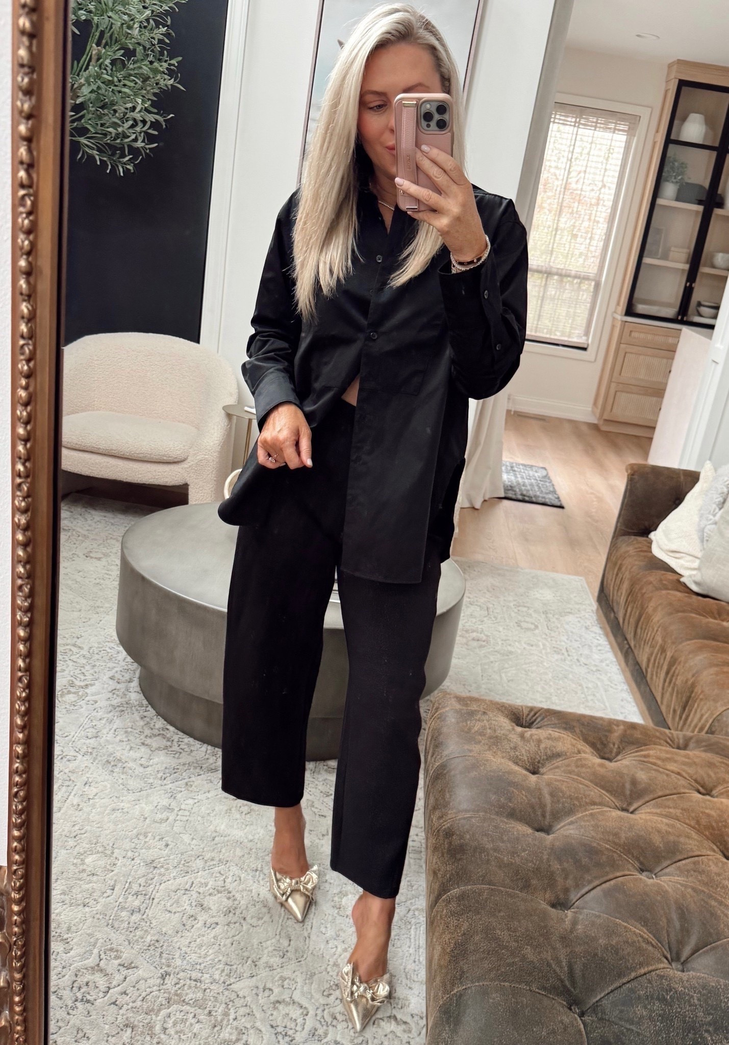 A little holiday sparkle! ✨30% off🔥
These SPANX pants have the softest shimmer and look even better in person. I’m in the small regular fit.

Work outfit. Workwear. Holiday party. Holiday outfit  


#LTKHoliday #LTKSaleAlert #LTKWorkwear