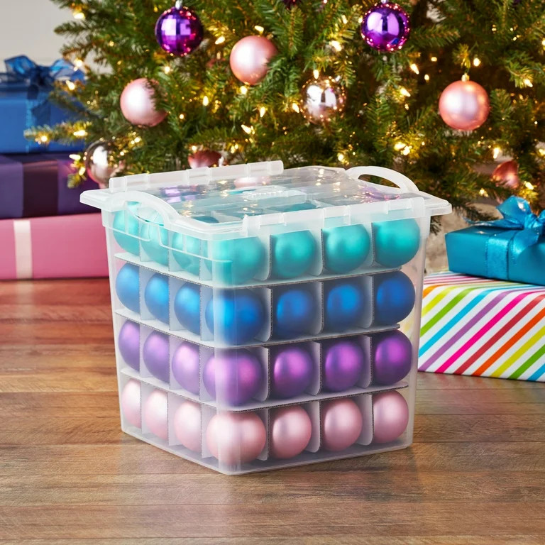 The Home Edit Ornament Organizer with Hinged Lid, Clear, 2 Pack | Walmart (US)