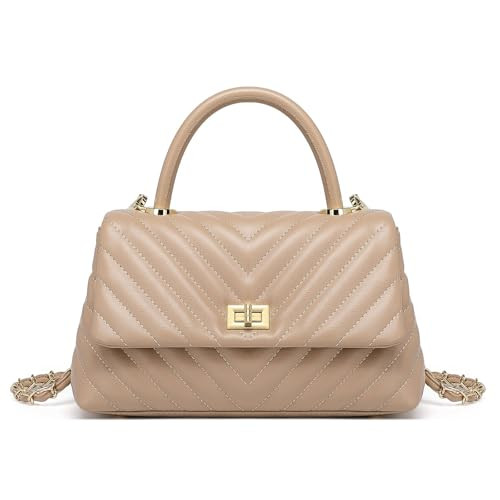 ER.Roulour Quilted Crossbody Bags for Women, Trendy Roomy Shoulder Handbags with Flap Gold Hardware Chain Purses Shoulder Bag | Amazon (US)