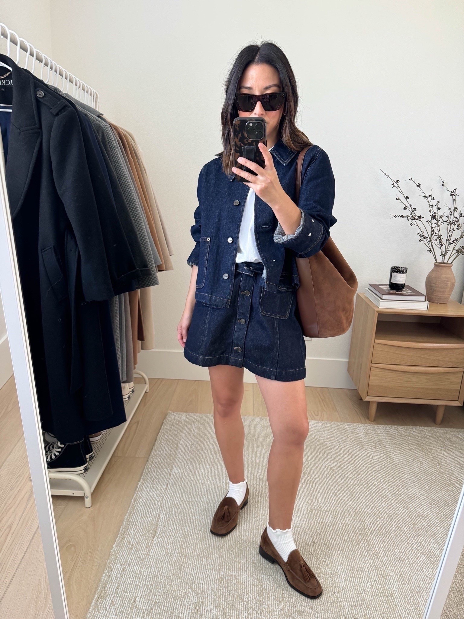 Fall outfits from J.Crew. Love a denim on denim moment. This swing barn jacket has such an amazing fit. I sized up to a small for some extra room. Skirt runs more tts, I got a 2 and it's big, need the 0

J.Crew jacket small
J.Crew tee small
J.Crew skirt 2, need the 0
Amazon socks
J.Crew loafers 5
J.Crew bucket bag
Celine sunglasses

Fall outfits, fall style, petite style 



#LTKPetite #LTKSeasonal #LTKSaleAlert