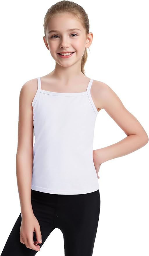 Auranso Girls Undershirts Toddler Cami Camisole Adjustable Straps Sleeveless Cotton Tank Tops for... | Amazon (US)